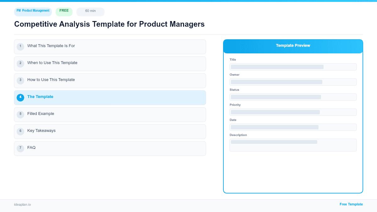 Competitive Analysis Template for Product Managers preview